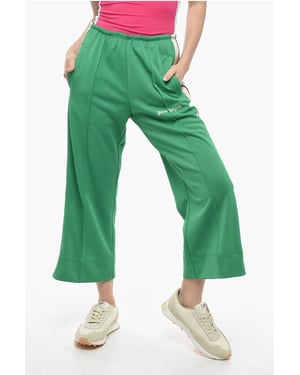 Track Flared Pants met contrasterende zijbanden in Groen