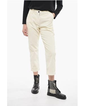 Corduroy broek met wijde pijpen in het wit
