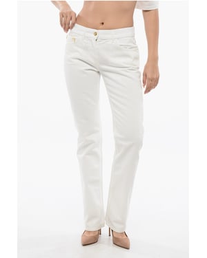 Straight Fit Jeans met geborduurd logo in wit