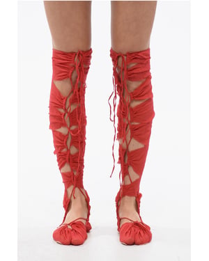 TABI Thing-Highs veterschoenen van zijdemix in rood