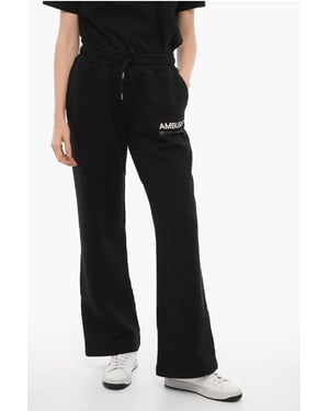 Effen joggingbroek met bedrukt logo in het zwart