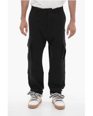 Effen cargo-joggingbroek met contrasterend borduurwerk in zwart
