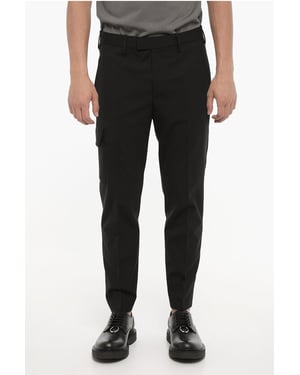 Skinny cargobroek met normale taille in zwart