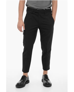 Skinny Cargo-broek met riemlussen in zwart