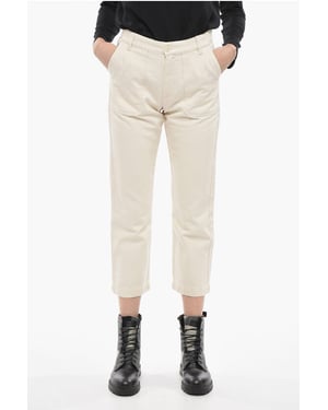 Cropped rechte jeans in wit