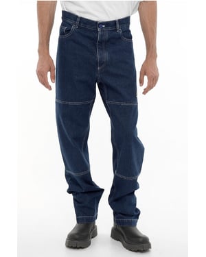 Straight Leg Regular Fit Jeans met zichtbare stiksels 21 cm in blauw