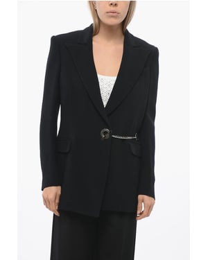 TORIKO Blazer met Peak Revers en Logo-ketting in Zwart