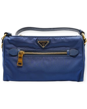 Prada Blauwe Nylon Schoudertas - '10s