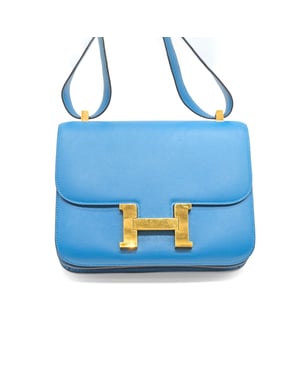 Hermès Constance 24 Blauwe Zanzibar Evercolor Leren Tas - '10s