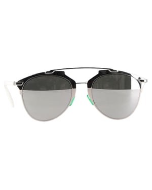 Dior Weerspiegelde Piloten Zonnebril in Zilver Metaal