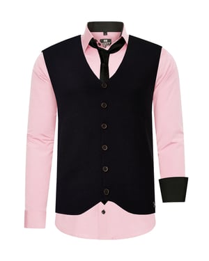 Driedelig pak met overhemd, vest en stropdas