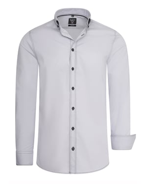 Slim fit overhemd met lange mouwen en contrasterende stiksels