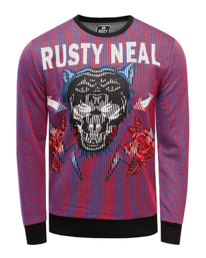 Paars jacquard sweatshirt in Black Panther Design