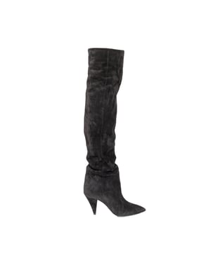 Saint Laurent Era 85 Over-the-Knee Suède Laarzen - '10s