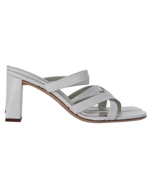By Far Cross-Strap Slip-On Hakken in Witte Leer