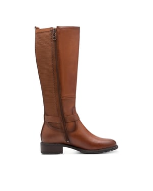Tamaris Dames Cognac Bruine Leren Kniehoge Rijlaarzen