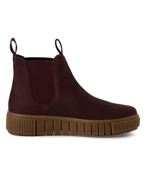 Tamaris Dames Bordeaux Burgundy Leren Chelsea Enkellaarsjes