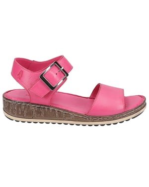 Hush Puppies Dames/dames Ellie leren wig sandalen (Roze)