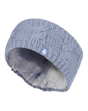 Dames Kabelgebreide Fleece Gevoerde Thermische Winter Oorfleece Hoofdband