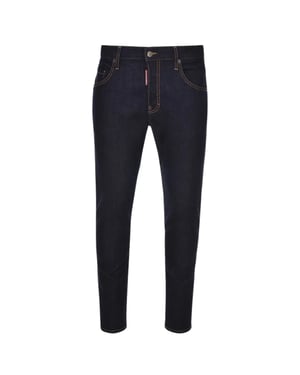Dsquared2 Skater Jean Italiaans adreslogo marineblauwe wassing jeans