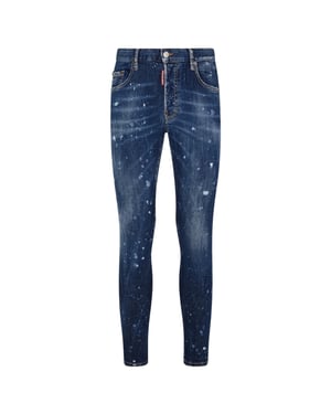 Dsquared2 Super Twinky Jean Splatter-ontwerp blauwe jeans
