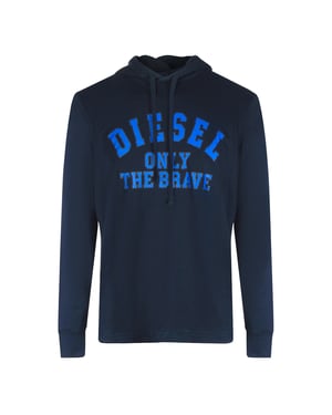Diesel Only The Brave Logo marineblauw T-shirt met capuchon