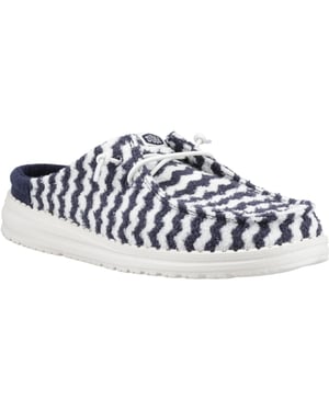 HEYDUDE Wendy Slip Terry Stripe Polyester Dames Navy Blazer/Egret Mules