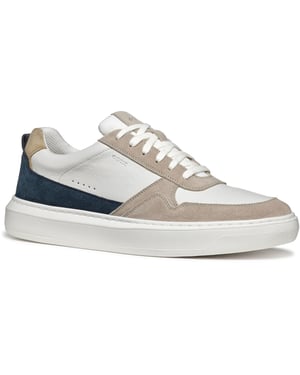 Geox U DEIVEN Leer/Suède Heren Sneakers Sand/Wit