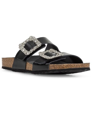 Geox D BRIONIA R Leren Dames Zwarte Sandalen