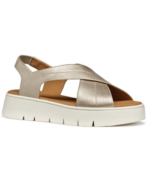 Geox D DANDRA 40 Synthetisch Polyurethaan Dames Licht Gouden Sandalen
