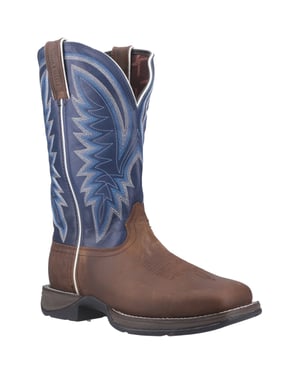 Durango Rebel Leder Heren Zadelbruin/Demin Blauw Laarzen