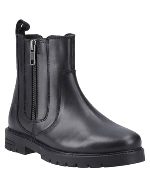 Hush Puppies Liana Leren Zwarte Meisjeslaarzen