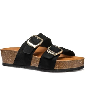 Geox D BRIONIA H Leren Vrouwen Zwarte Wedges