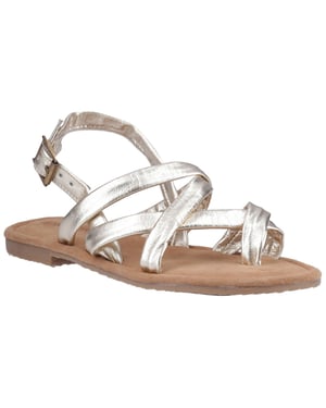 Hush Puppies Hope Leren Dames Gouden Sandalen