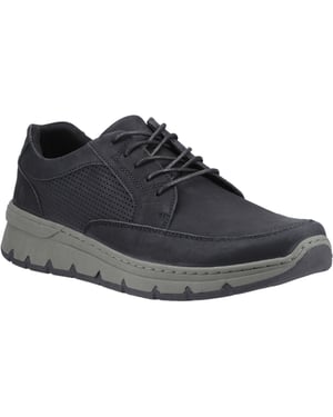 Hush Puppies Nelson Leren Heren Zwarte Veterschoenen