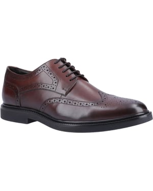 Hush Puppies Kingston Leren Chocolade Brogue Schoenen voor Mannen