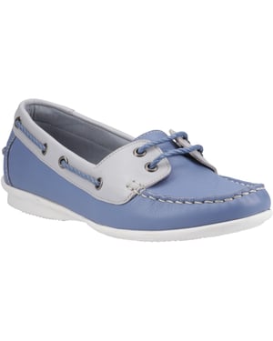 Hush Puppies Irene Leren Dames Blauwe Bootschappen