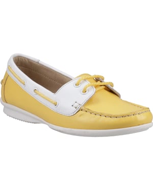 Hush Puppies Irene Leren Damen Gele Bootschoen