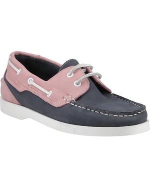 Hush Puppies Isabel Leren Dames Bootsschoenen Navy/Roze