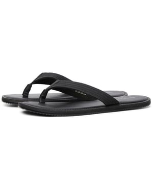 Jack & Jones Washton Leren Heren Teenslippers In Antraciet