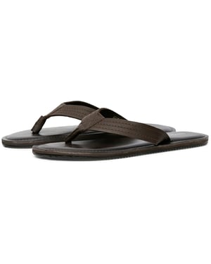 Jack & Jones Washton Leren Heren Bruine Stone Slippers