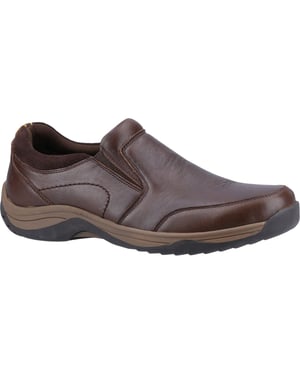 Hush Puppies Donald Leren Mannen Koffie Moccasins Schoenen