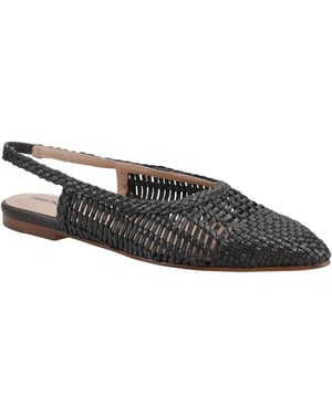 Hush Puppies Dalia Geweven Leer Dames Zwarte Ballerina's