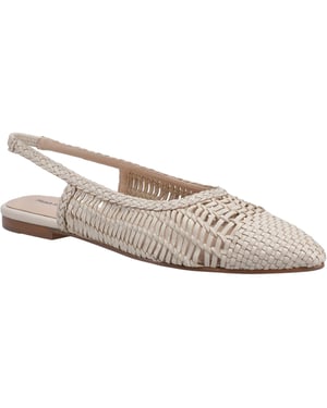 Hush Puppies Dalia Woven Dames Crèmekleurige Leren Platte Schoenen