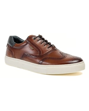 Pod Dobbs Leren Heren Tan Brogues Schoenen