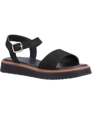 Hush Puppies Cassie Nubuck Dames Zwarte Sandalen