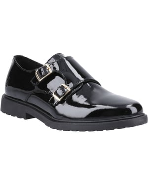 Hush Puppies Verity Leren Dames Zwart Patent Schoenen