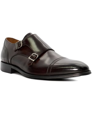 Dune Saloon Leren Bruine Dubbele Monk Schoenen voor Mannen