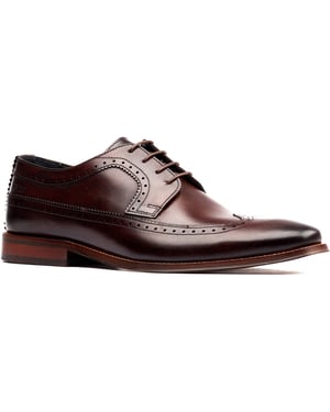 Base London Havisham Leren Heren Bruine Derby Schoenen