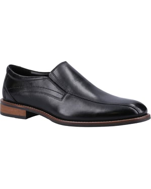 Hush Puppies Donovan Leren Heren Zwarte Instappers